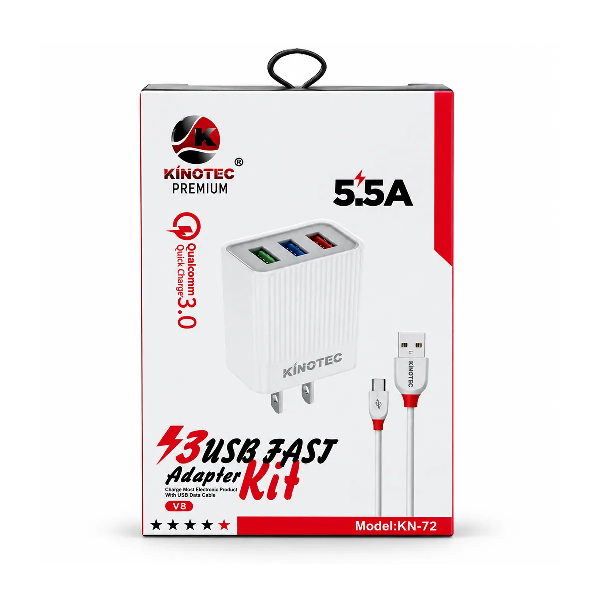 Cargador 3 USB 5,5a V8