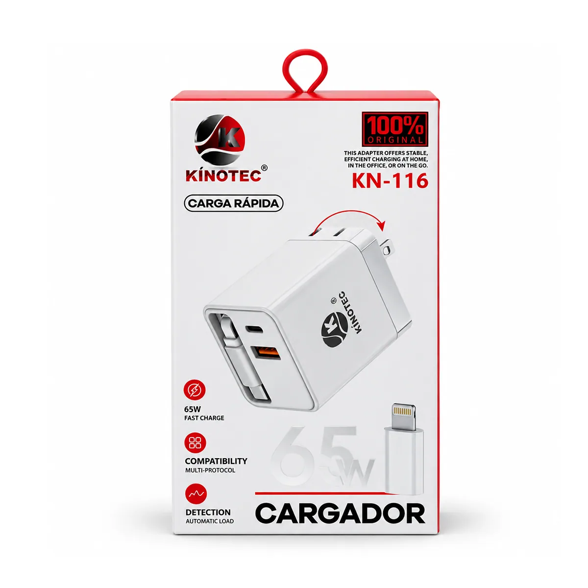 Cargador 65W Retractil + OTG